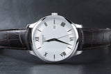 Tissot T Classic Tradition Silver Dial Brown Leather Strap Watch For Men - T063.610.16.038.00