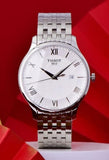 Tissot T Classic Tradition Silver Dial Silver Steel Strap Watch For Men - T063.610.11.038.00