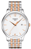 Tissot T Classic Tradition White Dial Two Tone Mesh Bracelet Watch For Men - T063.610.22.037.01