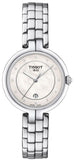 Tissot T Lady Flamingo Diamonds White Dial Silver Steel Strap Watch For Women - T094.210.11.116.01