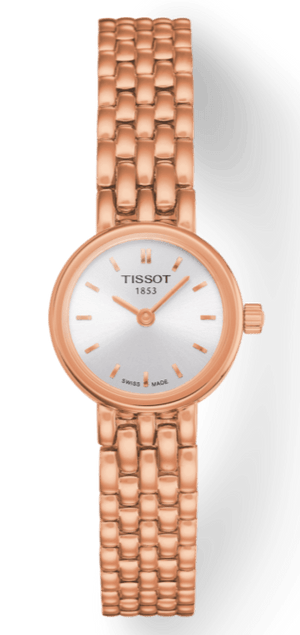 Tissot T Lady Lovely Silver Dial Rose Gold Steel Strap Watch For Women - T058.009.33.031.01