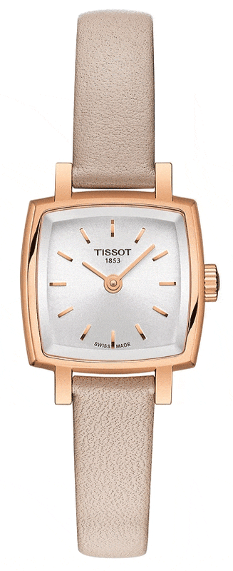 Tissot T Lady Lovely Square White Dial Pink Leather Strap Watch For Women - T058.109.36.031.00
