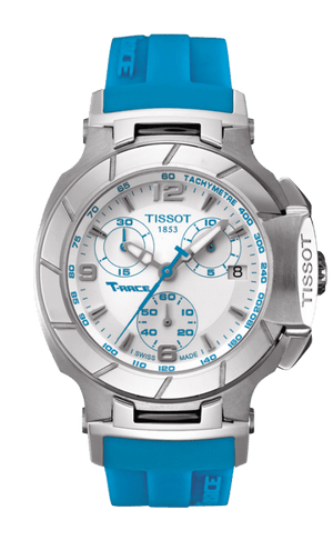 Tissot T Race Chronograph White Dial Brown Rubber Strap Watch for Women - T048.217.17.017.02