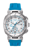 Tissot T Race Chronograph White Dial Brown Rubber Strap Watch for Women - T048.217.17.017.02
