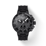 Tissot T Race Cycling Chronograph Black Dial Black Rubber Strap Watch For Men - T111.417.37.441.03