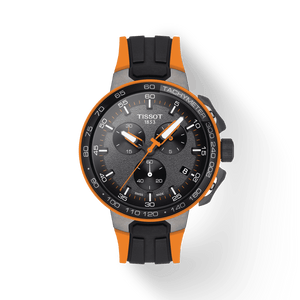 Tissot T Race Cycling Chronograph Black Dial Two Tone Rubber Strap Watch For Men - T111.417.37.441.04