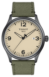 Tissot T Sport Chrono XL Beige Dial Khakhi Green Nylon Strap Watch for Men - T116.617.33.267.00