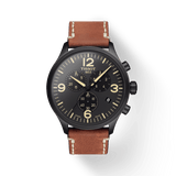 Tissot T Sport Chrono XL Black Dial Brown Leather Strap Watch For Men - T116.617.36.057.00