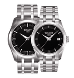 Tissot T Trend Couturier Lady Black Dial Silver Steel Strap Watch For Women - T035.210.11.051.00