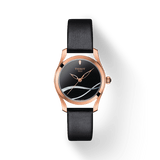Tissot T Wave Black Dial Black Leather Strap Watch For Women - T112.210.36.051.00