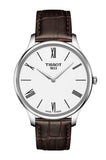 Tissot Tradition 5.5 Lady Silver Dial Brown Leather Strap Watch for Women - T063.009.16.018.00