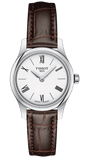 Tissot Tradition 5.5 Lady Silver Dial Brown Leather Strap Watch for Women - T063.009.16.018.00