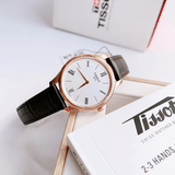 Tissot Tradition 5.5 White Dial Brown Leather Strap Watch for Men - T063.409.36.018.00