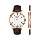 Tissot Tradition 5.5 White Dial Brown Leather Strap Watch for Men - T063.409.36.018.00