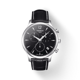 Tissot Tradition Chronograph Black Dial Black Leather Strap Watch For Men - T0636171605700