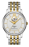 Tissot Tradition Powermatic 80 Open Heart Silver Dial Two Tone Steel Strap Watch For Men - T063.907.22.038.00