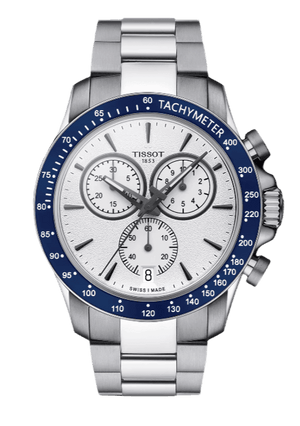 Tissot V8 Quartz T Sport Chronograph White Dial Silver Steel Strap Watch For Men - T106.417.11.031.00