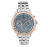 Tommy Hilfiger Ari Diamonds Blue Dial Silver Steel Strap Watch for Women - 1781976