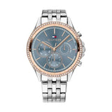 Tommy Hilfiger Ari Diamonds Blue Dial Silver Steel Strap Watch for Women - 1781976