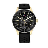Tommy Hilfiger Austin Black Dial Black Rubber Strap Watch for Men - 1791636