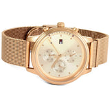 Tommy Hilfiger Blake Chronograph Rose Gold Dial Rose Gold Mesh Bracelet Watch For Women - 1781907