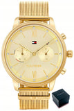 Tommy Hilfiger Blake Quartz Gold Dial Gold Mesh Bracelet Watch for Women - 1782302