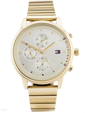 Tommy Hilfiger Blake White Dial Gold Steel Strap Watch for Women - 1781905