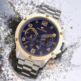 Tommy Hilfiger Blaze Chronograph Blue Dial Silver Steel Strap Watch for Men - 1792031