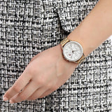 Tommy Hilfiger Carly White Dial Gold Steel Strap Watch for Women - 1781786