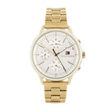 Tommy Hilfiger Carly White Dial Gold Steel Strap Watch for Women - 1781786