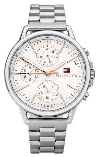 Tommy Hilfiger Carly White Dial Silver Stainless Steel Strap Watch for Women - 1781787