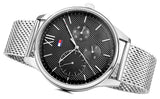 Tommy Hilfiger Damon Quartz Chronograph Black Dial Silver Mesh Bracelet Watch for Men - 1791415