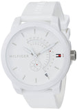 Tommy Hilfiger Denim Analog White Dial White Rubber Strap Watch for Men - 1791481