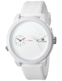 Tommy Hilfiger Denim White Dial White Rubber Strap Watch for Men - 1791324