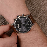 Tommy Hilfiger Kane Grey Dial Brown Leather Strap Watch for Men - 1710398