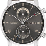Tommy Hilfiger Kane Grey Dial Brown Leather Strap Watch for Men - 1710398