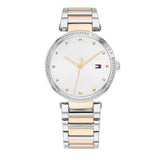 Tommy Hilfiger Lynn Quartz White Dial Two Tone Steel Strap Watch For Women - 1782236