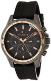 Tommy Hilfiger Mason Black Dial Black Rubber Strap Watch for Men - 1791792