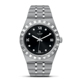 Tudor Royal Automatic Diamonds Black Dial Silver Steel Strap Watch for Men - M28600-0004