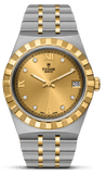 Tudor Royal Automatic Diamonds Gold Dial Two Tone Steel Strap Watch for Men - M28603-0006