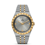Tudor Royal Diamonds Automatic Grey Dial Two Tone Steel Strap Watch for Men - M28603-0002