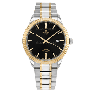 Tudor Style Automatic Black Dial Two Tone Steel Strap Watch for Men - M12713-0005