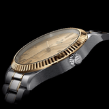 Tudor Style Automatic Gold Dial Two Tone Steel Strap Watch for Men - M12713-0001
