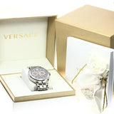 Versace Aion Chronograph Black Dial Silver Steel Strap Watch For Men - VE1D01019
