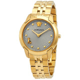 Versace Audrey Quartz Grey Dial Gold Steel Strap Watch for Women - VELR00719