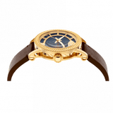 Versace Code Quartz Blue Dial Brown Leather Strap Watch For Men - VEPO00220