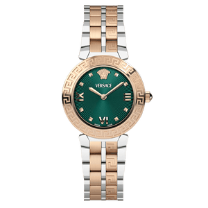 Versace Daphnis Analog Green Dial Two Tone Steel Strap Watch for Women - VEOCA0224