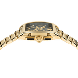 Versace Dominus Chronograph Black Dial Gold Steel Strap Watch For Men - VE6H00523