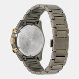 Versace Greca Dome Chronograph Black Dial Grey Steel Strap Watch for Men - VE6K00623