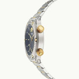 Versace Greca Logo Diver Quartz Black Dial Two Tone Steel Strap Watch for Men - VE8G00424